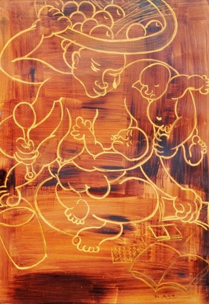 Yun Suknam, Even I Had Ten Hands, 1984, Acrylic on paper, 105×75cm. Seoul Museum of Art (SeMA) collection, Donated by Yun Suknam.