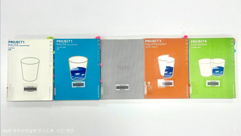 Covers of the Fourth Gwangju Biennale catalogs